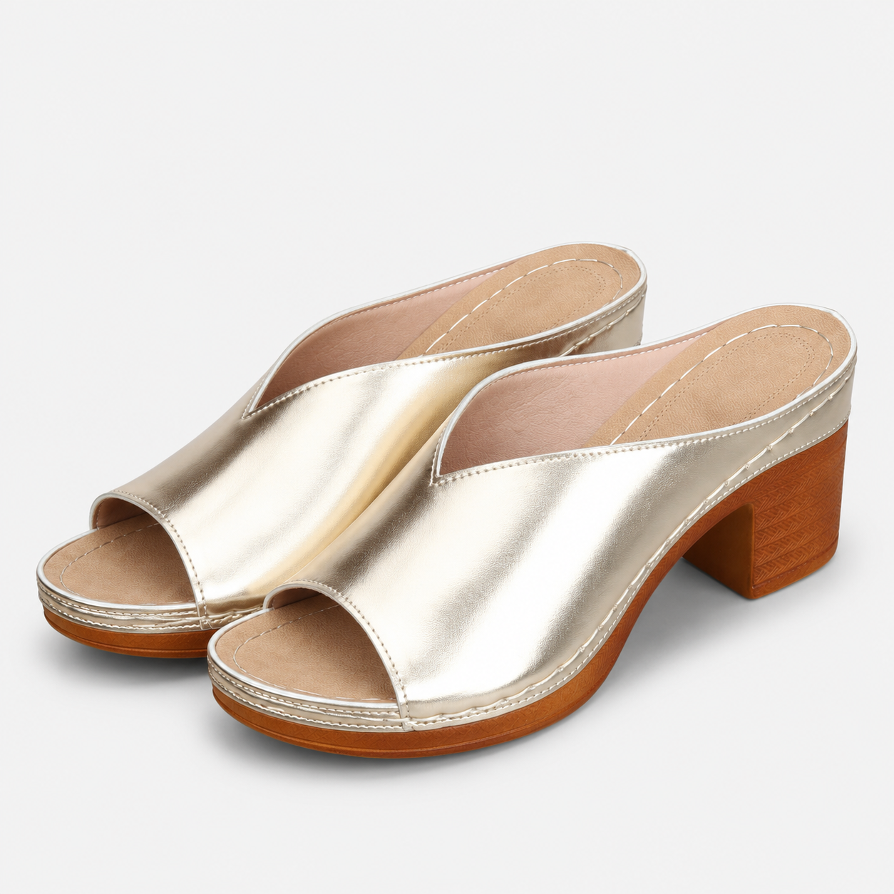 Coutivo - Mules Femme Talon Bloc Bout Ouvert Élégance Moderne Confort Quotidien