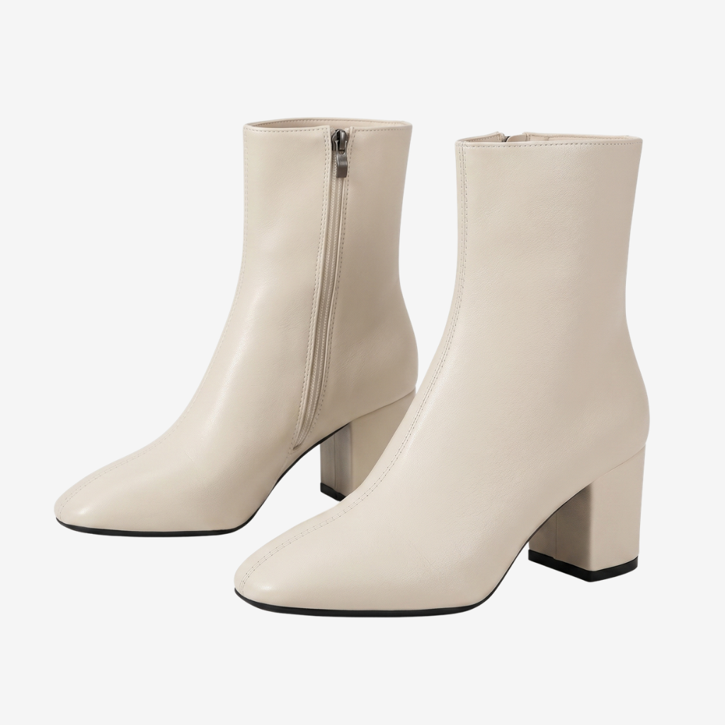 Coutivo - Bottines Femme Similicuir Confort Talon Bloc Style Classique