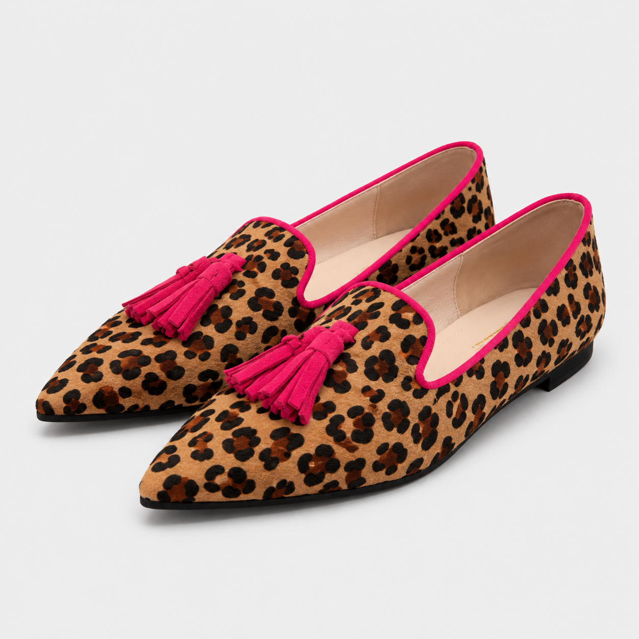 Coutivo - Ballerines Femme Motif Animal Pompons Élégance Classique Confort Quotidien