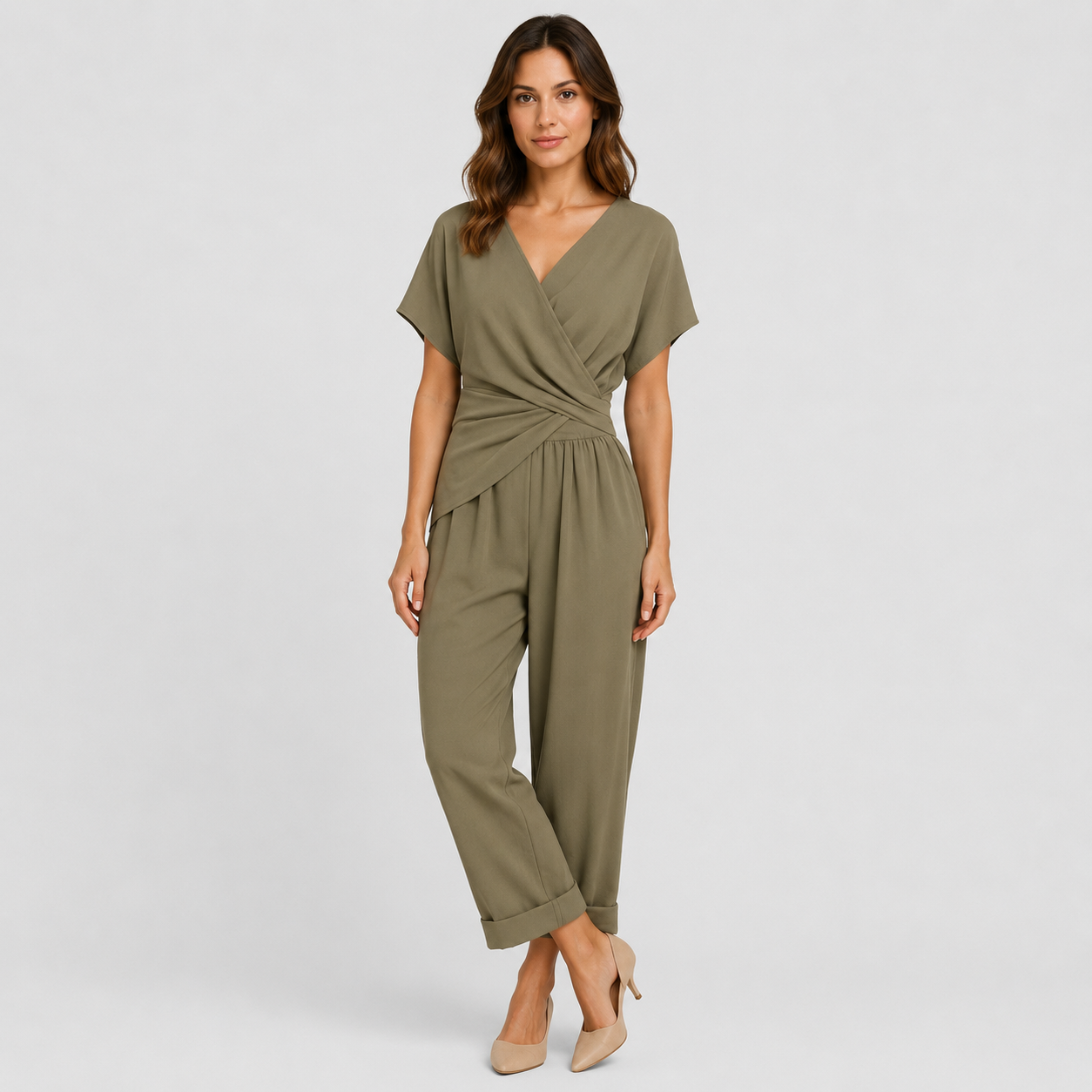 Coutivo - Ensemble Femme Deux Pièces Coupe Fluide Col Croisé Élégance Confort Quotidien