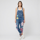 Coutivo - Salopette Femme Denim Imprimé Floral Coupe Droite