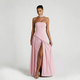 Coutivo - Robe Longue Bustier Élégance Classique Coupe Asymétrique