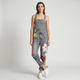 Coutivo - Salopette Femme Denim Imprimé Floral Coupe Droite