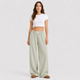 Coutivo - Pantalon Femme Rayé Coupe Large Taille Élastique Confort Fluide Style Décontracté