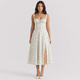 Coutivo - Robe Femme Midi Bretelles Fines Coupe Évasée Élégance Classique Confort Raffiné