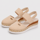 Coutivo - Sandales Femme Compensées Brides Élastiques Confort Léger Style Bohème Chic