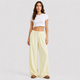 Coutivo - Pantalon Femme Rayé Coupe Large Taille Élastique Confort Fluide Style Décontracté