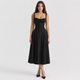 Coutivo - Robe Femme Midi Bretelles Fines Coupe Évasée Élégance Classique Confort Raffiné