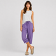 Coutivo - Pantalon Femme Lin Longueur Genou Taille Élastique Confort Léger Style Décontracté