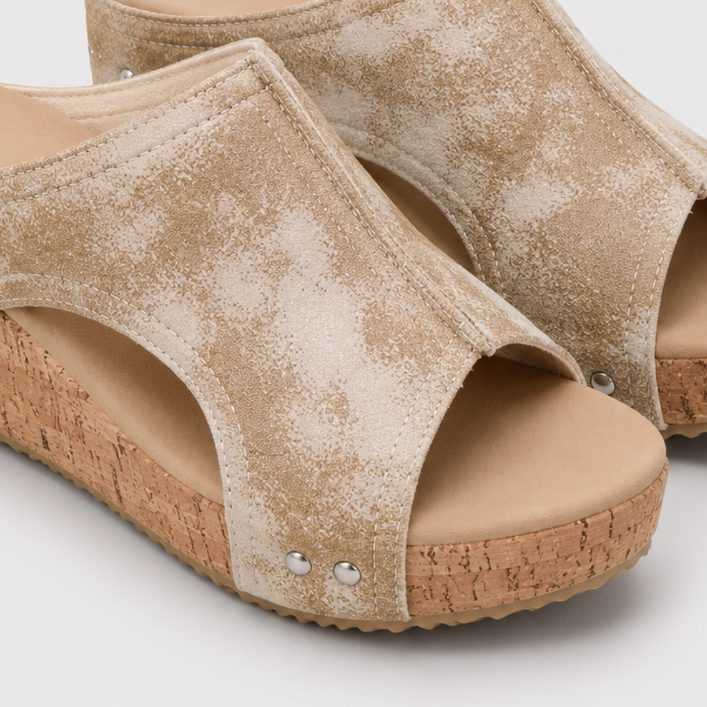 Coutivo - Sandales Femme Compensées Ouvertes Confort Léger Style Décontracté Élégant
