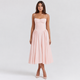 Coutivo - Robe Femme Midi Bretelles Fines Coupe Évasée Élégance Intemporelle Confort Raffiné