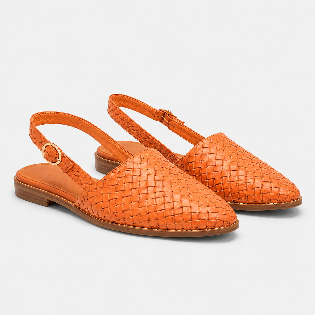 Coutivo - Ballerines Femme Bride Arrière Tressées Bout Pointu Élégance Confort Quotidien