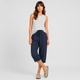 Coutivo - Pantalon Femme Lin Longueur Genou Taille Élastique Confort Léger Style Décontracté