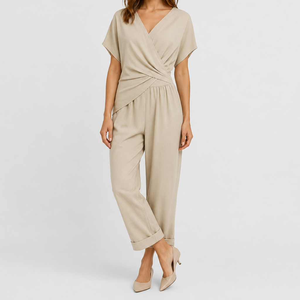 Coutivo - Ensemble Femme Deux Pièces Coupe Fluide Col Croisé Élégance Confort Quotidien