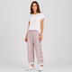 Coutivo - Pantalon Femme Rayé Boutons Latéraux Coupe Décontractée Confort Léger Style Moderne