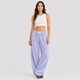 Coutivo - Pantalon Femme Rayé Coupe Large Taille Élastique Confort Fluide Style Décontracté