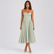 Coutivo - Robe Femme Midi Bretelles Fines Coupe Évasée Élégance Intemporelle Confort Raffiné