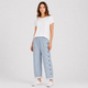 Coutivo - Pantalon Femme Rayé Boutons Latéraux Coupe Décontractée Confort Léger Style Moderne