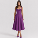 Coutivo - Robe Femme Midi Bretelles Fines Coupe Évasée Élégance Classique Confort Raffiné