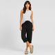 Coutivo - Pantalon Femme Lin Longueur Genou Taille Élastique Confort Léger Style Décontracté
